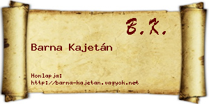 Barna Kajetán névjegykártya